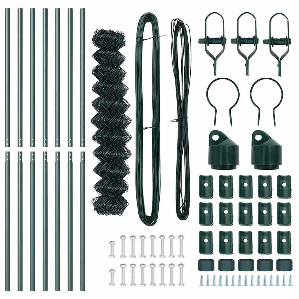 Stup za ogradu Zelena 10 x 1 m (60 x 60 mm mreža) Čelik i PVC