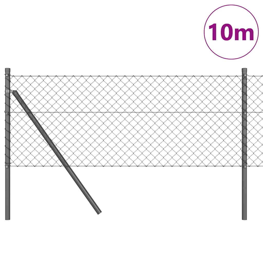 Stup za ogradu Siva 10 x 0,4 m (mreža 40 x 40 mm) Čelik i PVC