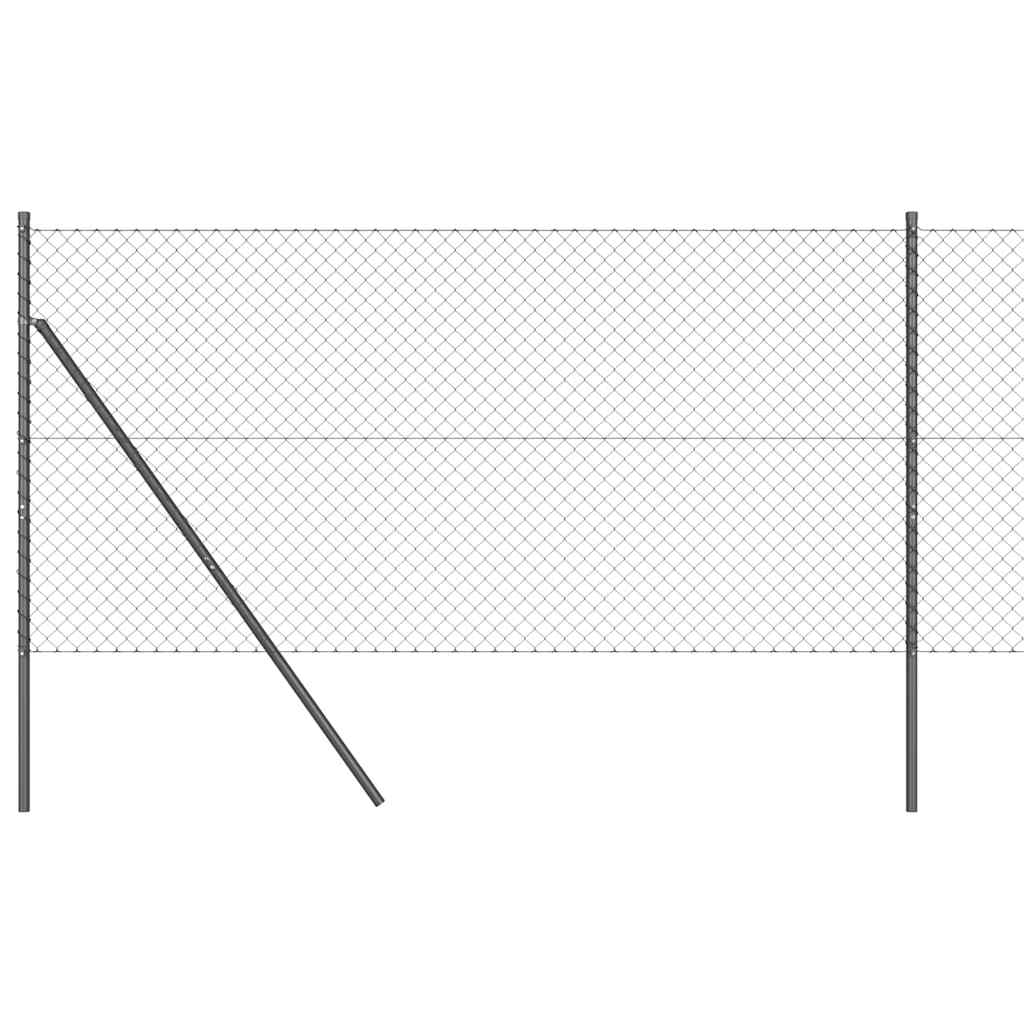 Stup za ogradu Siva 10 x 1,2 m (40 x 40 mm mrežica) Čelik i PVC