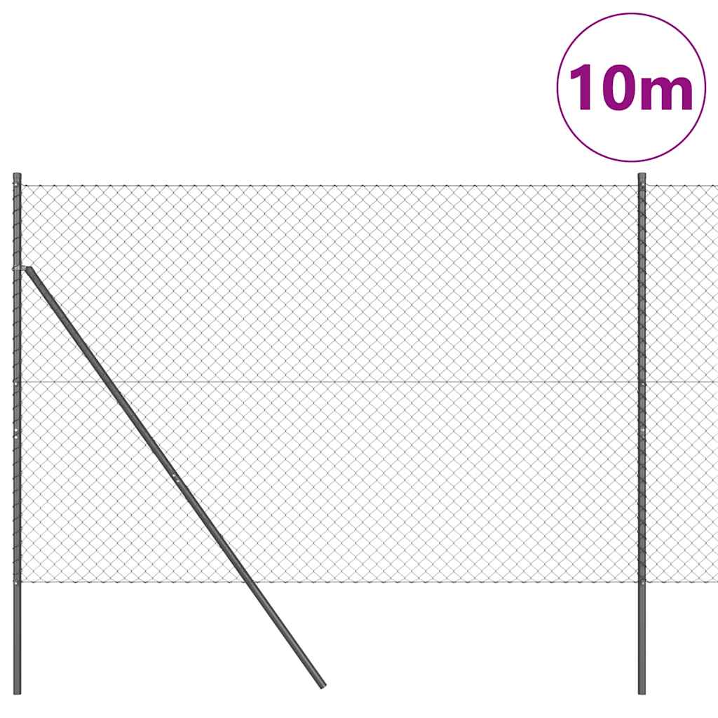 Stup za ogradu Siva 10 x 1,6 m (40 x 40 mm mreža) Čelik i PVC
