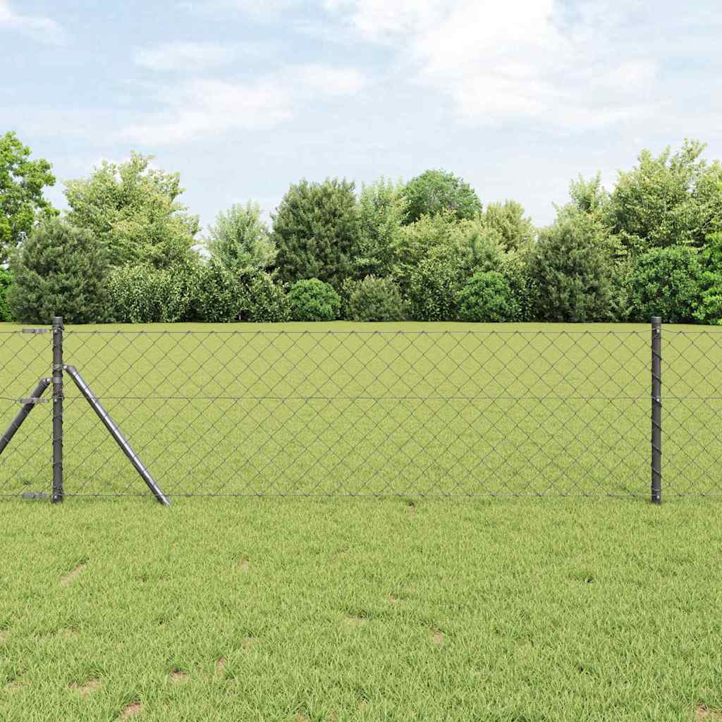 Stup za ogradu Siva 10 x 0,8 m (60 x 60 mm mreža) Čelik i PVC