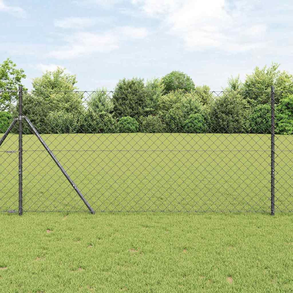 Stup za ogradu Siva 10 x 1,2 m (60 x 60 mm mrežica) Čelik i PVC