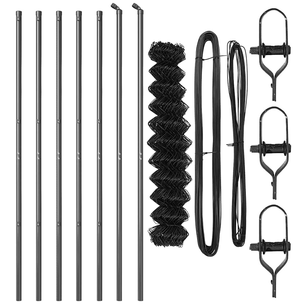 Stup za ogradu Siva 10 x 1,2 m (60 x 60 mm mrežica) Čelik i PVC