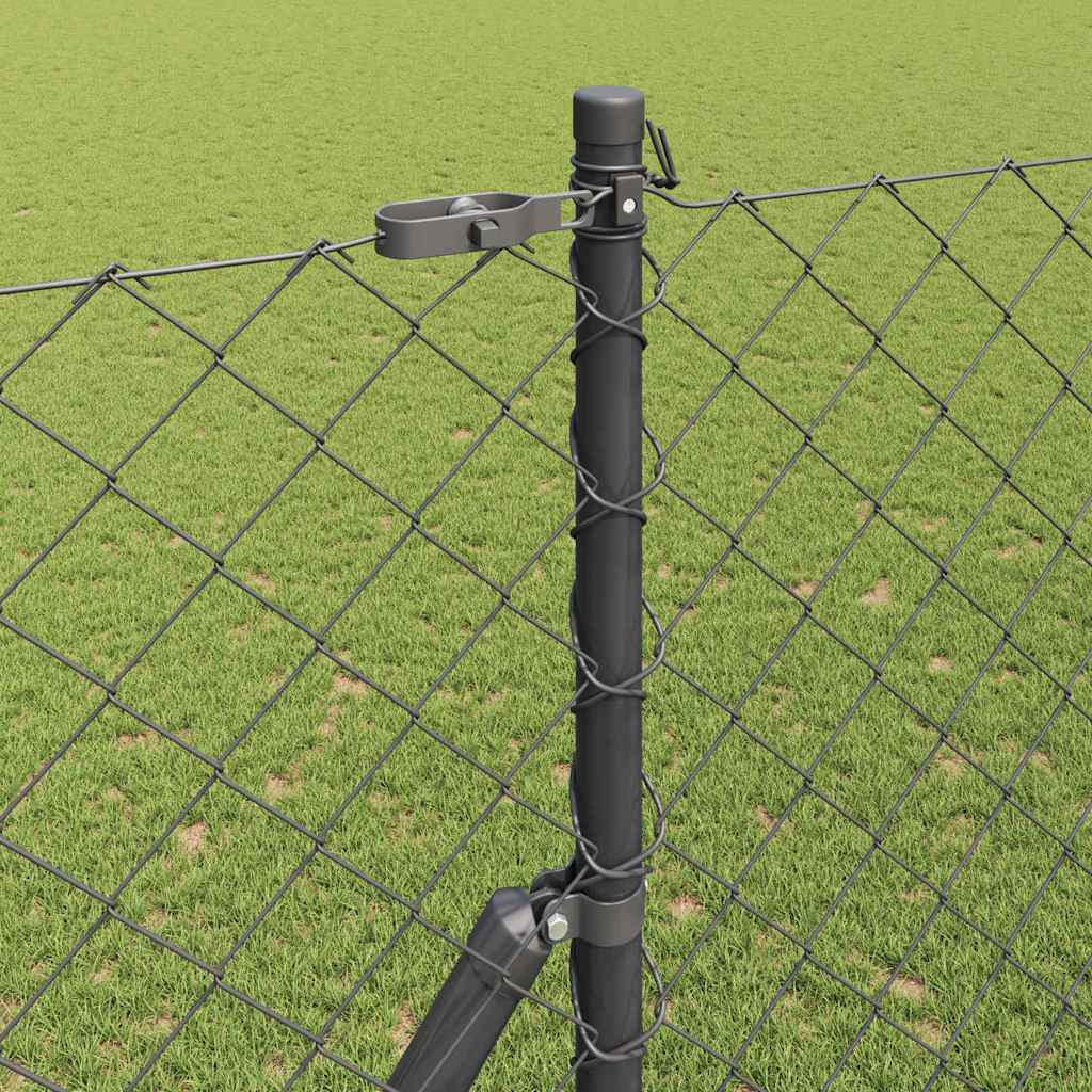 Stup za ogradu Siva 10 x 1,5 m (60 x 60 mm mreža) Čelik i PVC