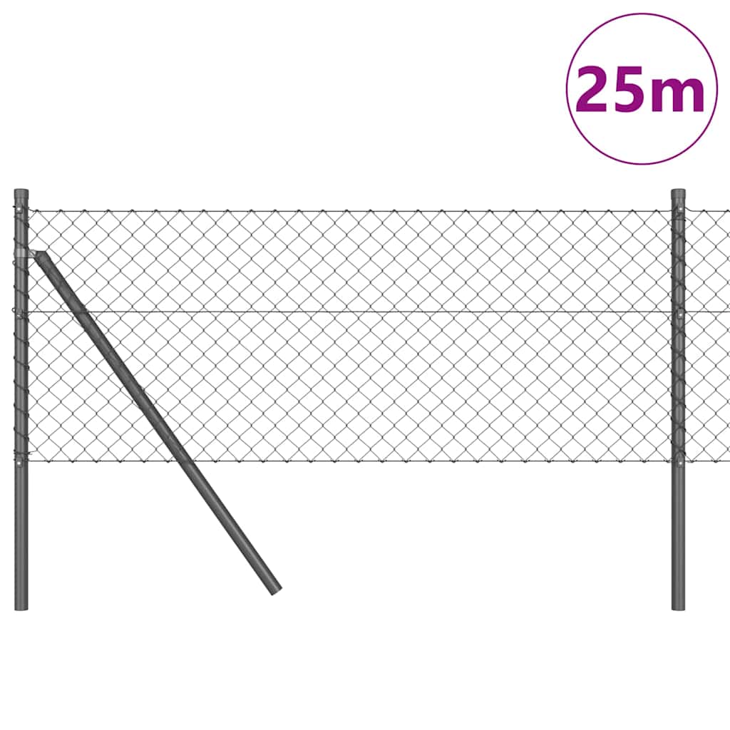 Stup za ogradu Siva 25 x 0,4 m (40 x 40 mm mreža) Čelik i PVC