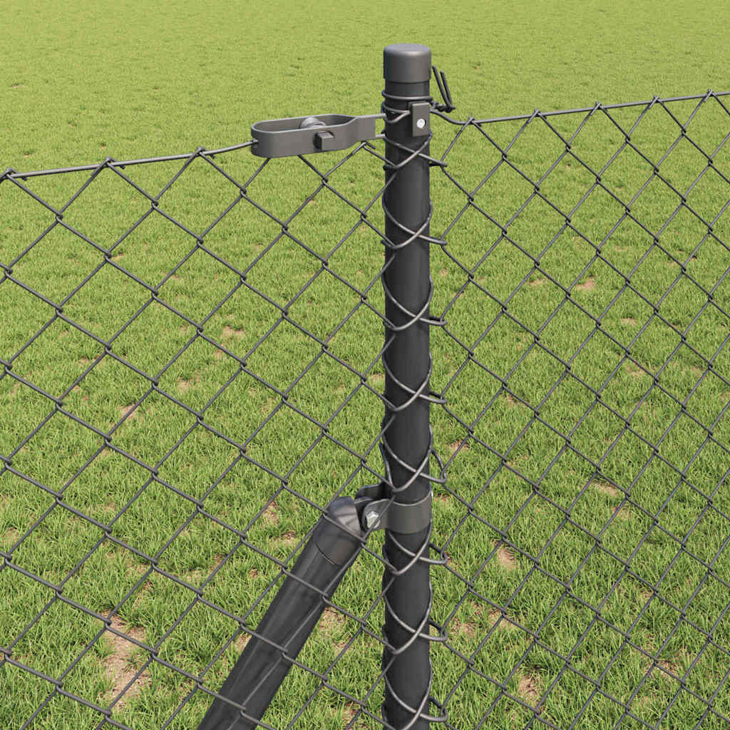 Stup za ogradu Siva 25 x 1 m (mreža 40 x 40 mm) Čelik i PVC
