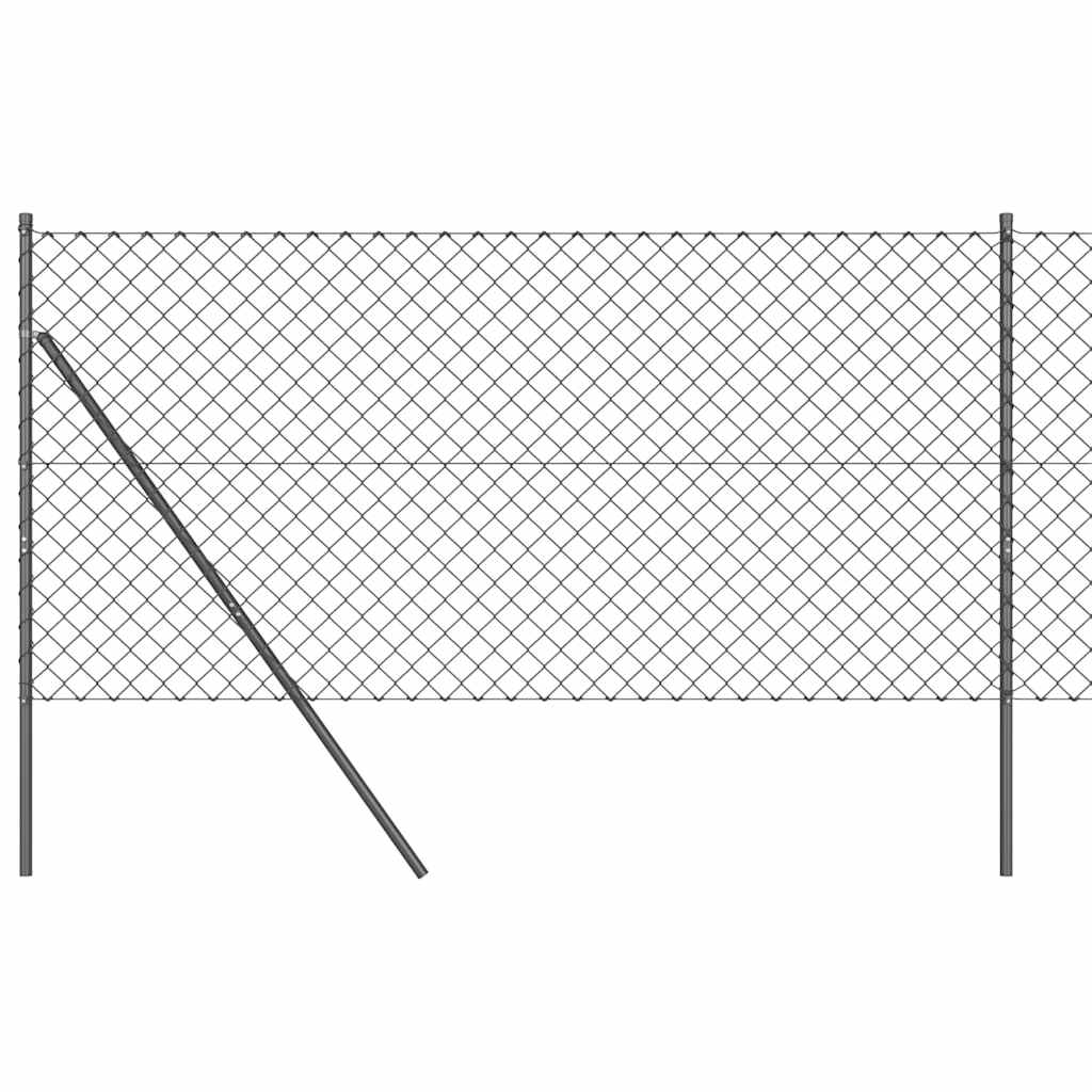 Stup za ogradu Siva 25 x 1,2 m (60 x 60 mm mreža) Čelik i PVC