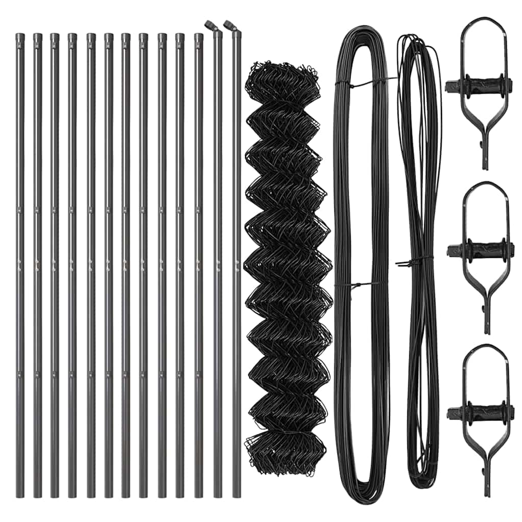 Stup za ogradu Siva 25 x 1,4 m (60 x 60 mm mreža) Čelik i PVC