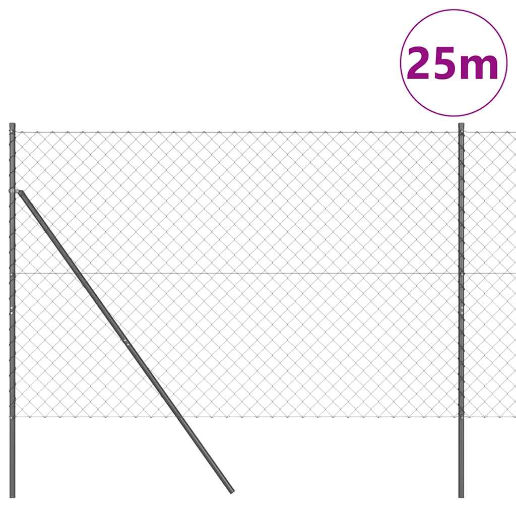 Stup za ogradu Siva 25 x 1,5 m (60 x 60 mm mreža) Čelik