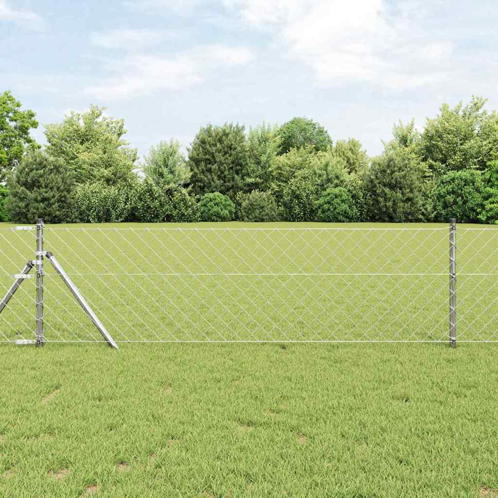 Stup za ogradu Srebrno 10 x 0,6 m (60 x 60 mm mreža) Čelik