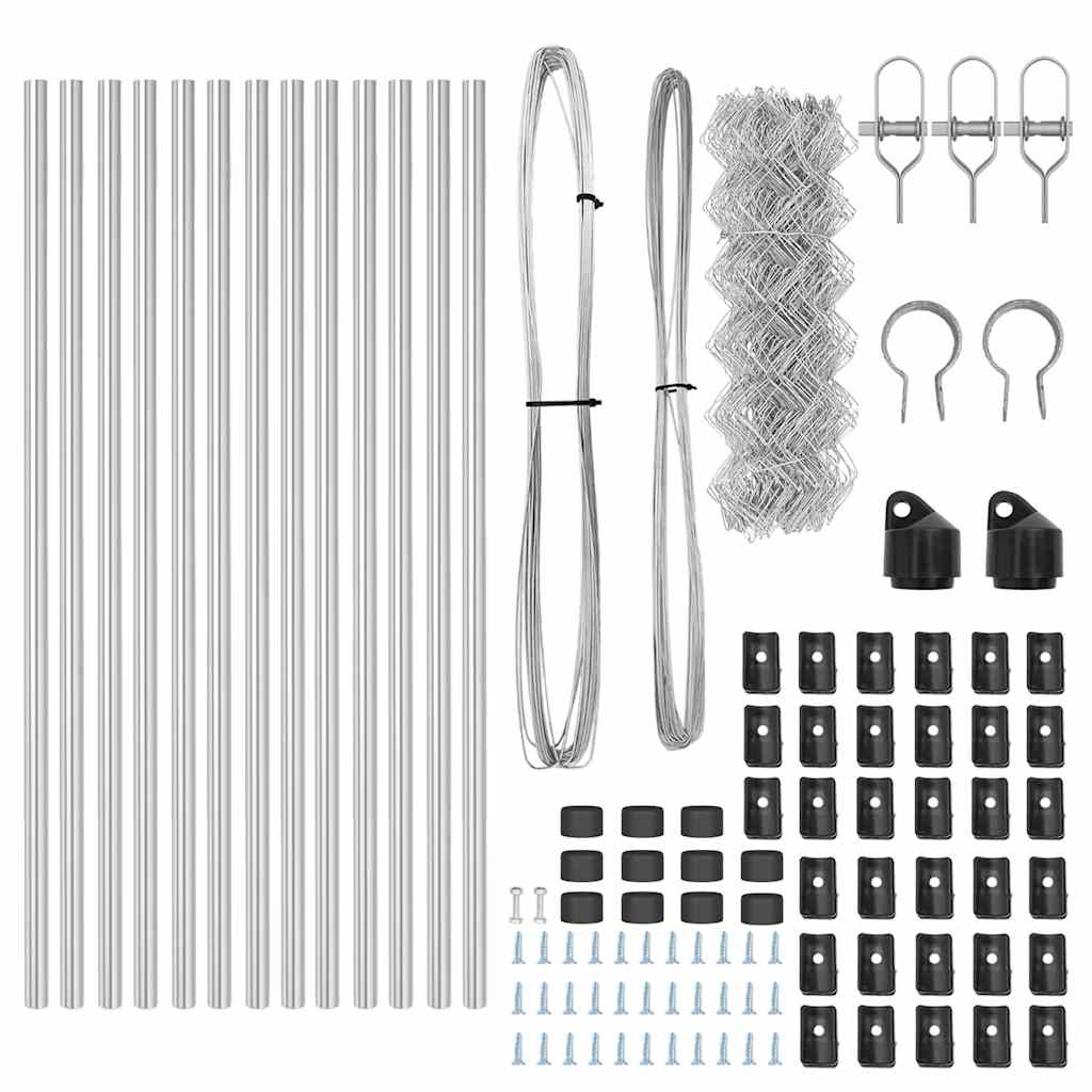 Stup za ogradu Srebrno 25 x 0,6 m (40 x 40 mm mreža) Čelik
