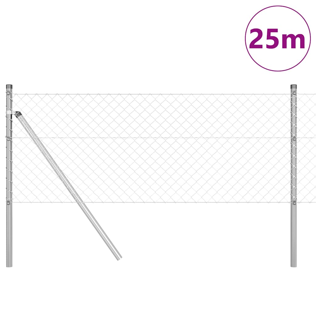 Stup za ogradu Srebrno 25 x 0,6 m (40 x 40 mm mreža) Čelik