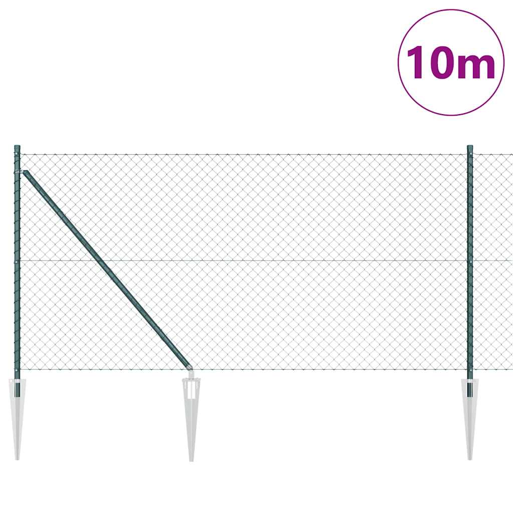 Stup za ogradu Zelena 10 x 1 m (mreža 40 x 40 mm) Čelik i PVC