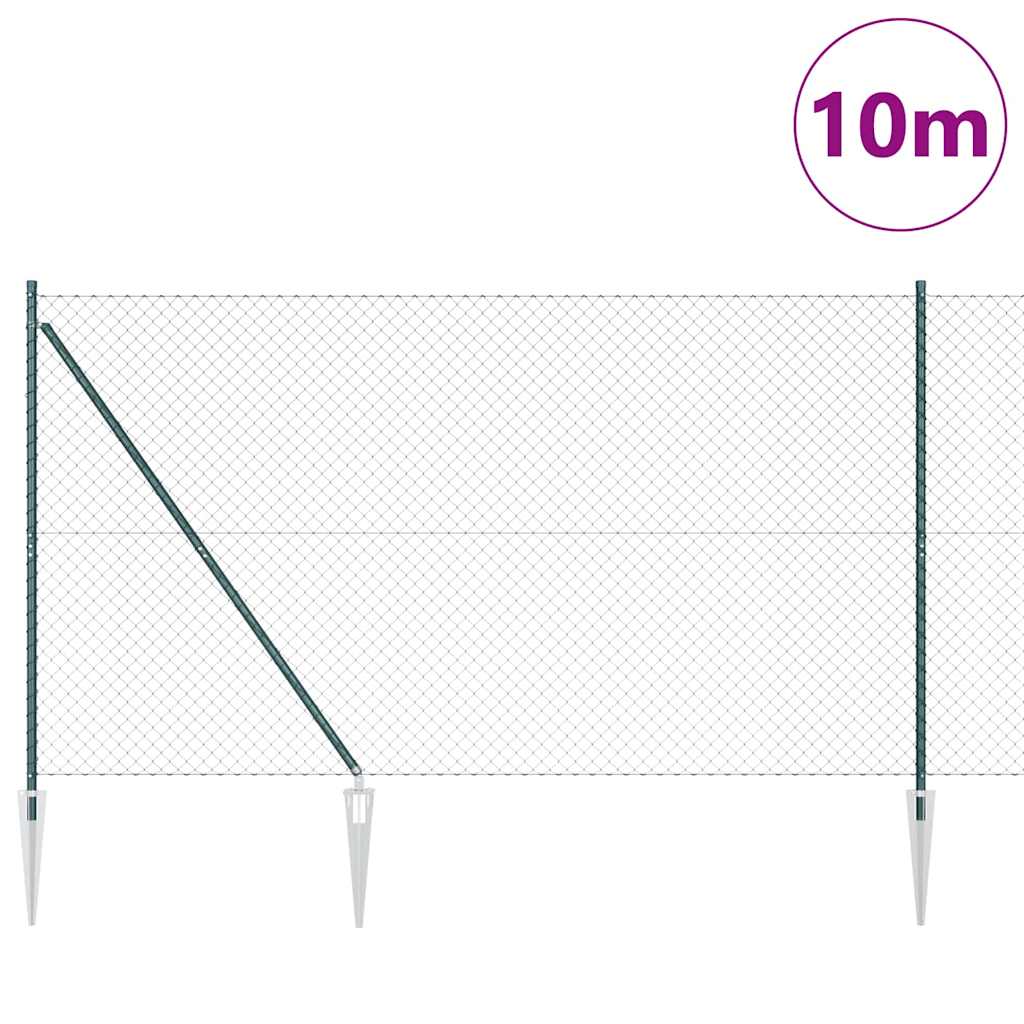 Stup za ogradu Zelena 10 x 1,5 m (40 x 40 mm mreža) Čelik i PVC