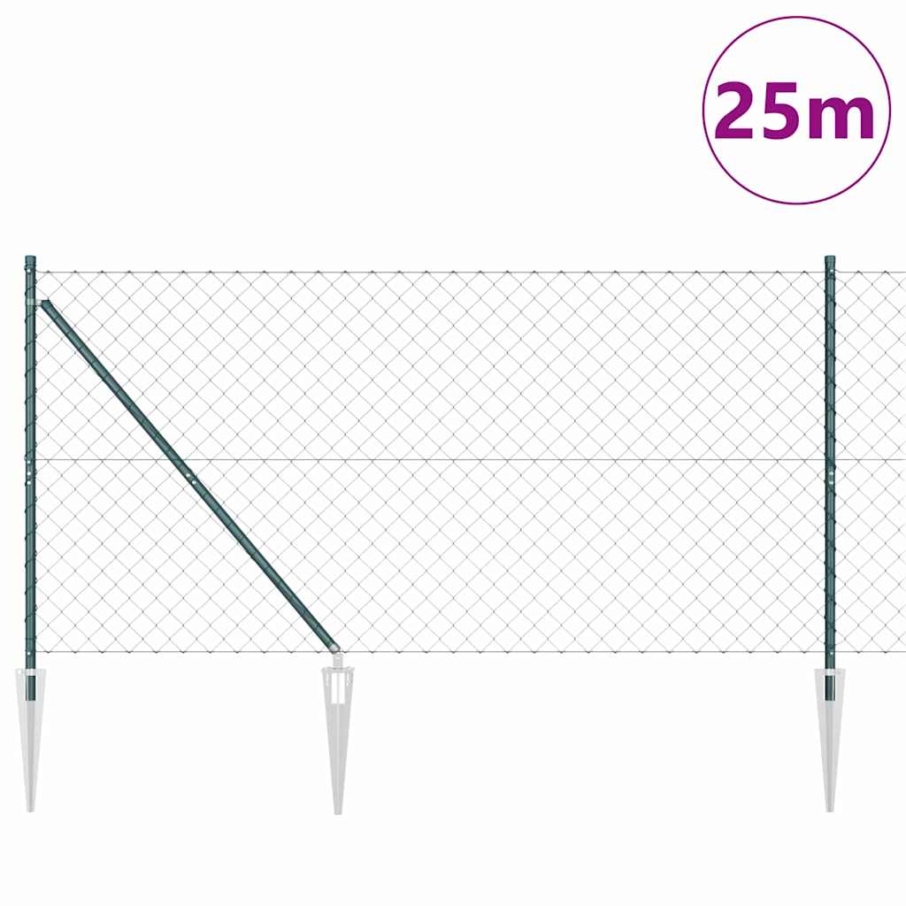 Stup za ogradu Zelena 25 x 1,4 m (60 x 60 mm mreža) Čelik i PVC
