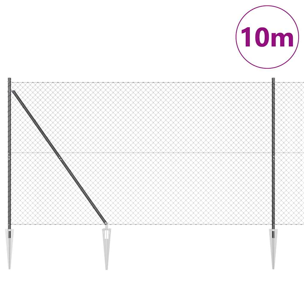 Ograda s lancima i šiljcima 10 x 1,5 m Čelik premazan PVC-om
