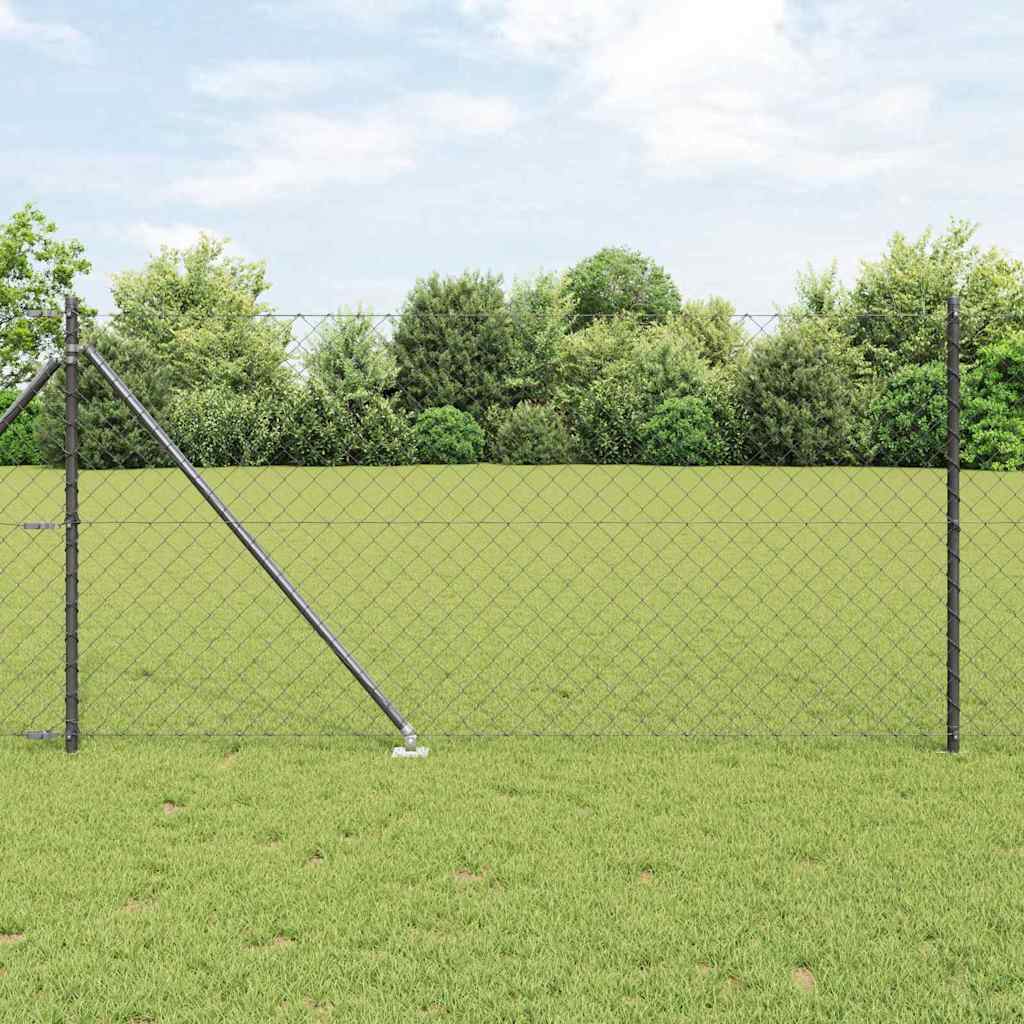 Stup za ogradu Siva 10 x 1 m (60 x 60 mm mreža) Čelik i PVC
