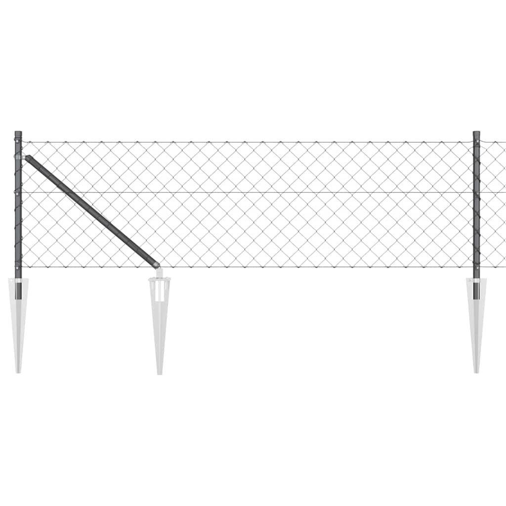Stup za ogradu Siva 25 x 0,8 m (mreža 40 x 40 mm) Čelik i PVC