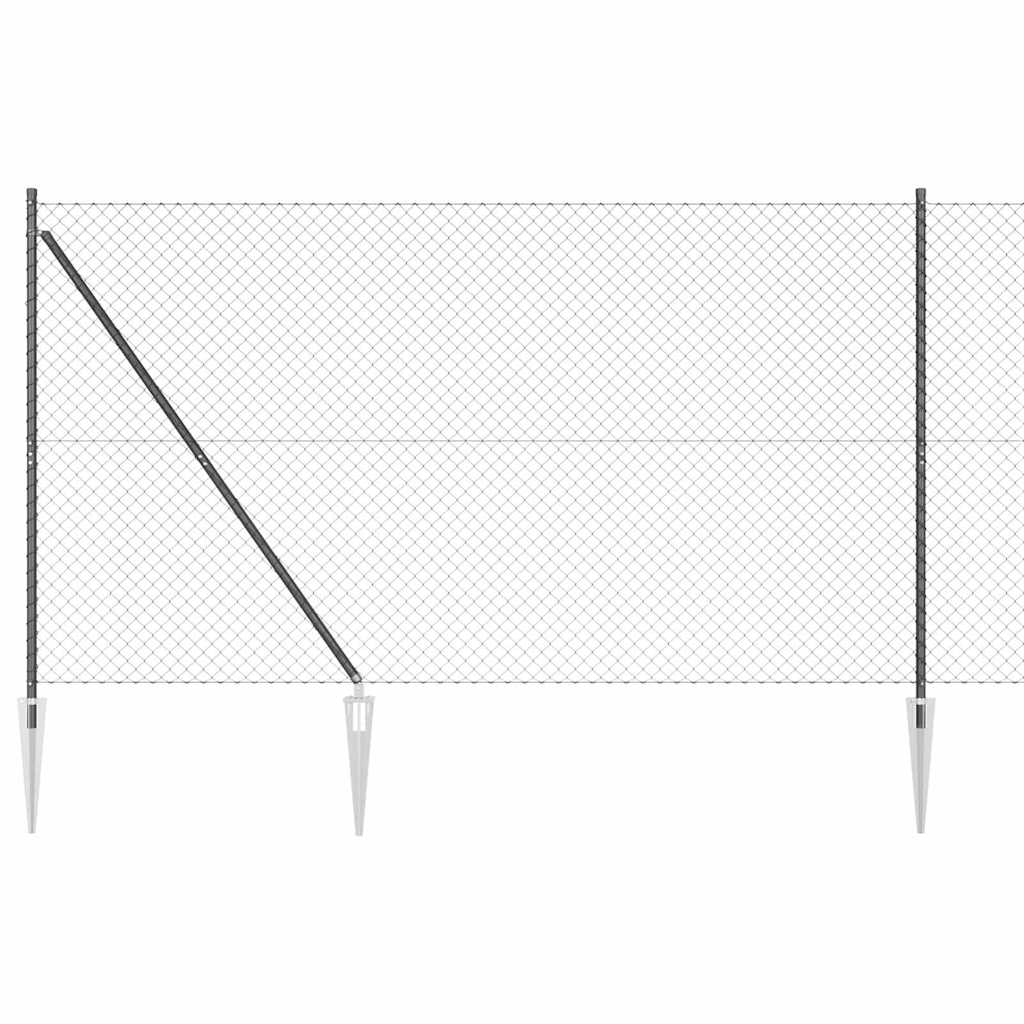 Stup za ogradu Siva 25 x 1,5 m (60 x 60 mm mreža) Čelik