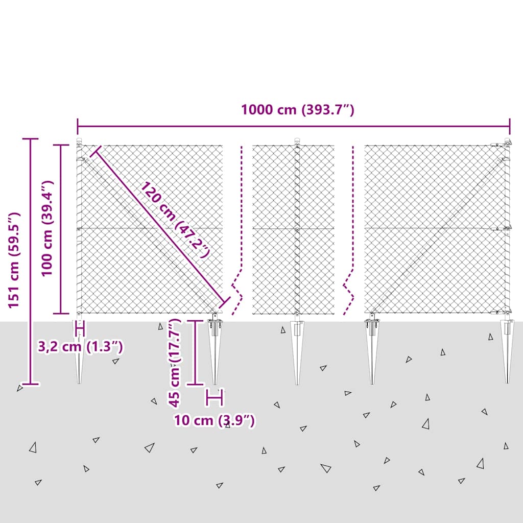 Zavareno žičano ograđivanje s bodljama 10 x 1 m Srebrna Mreža