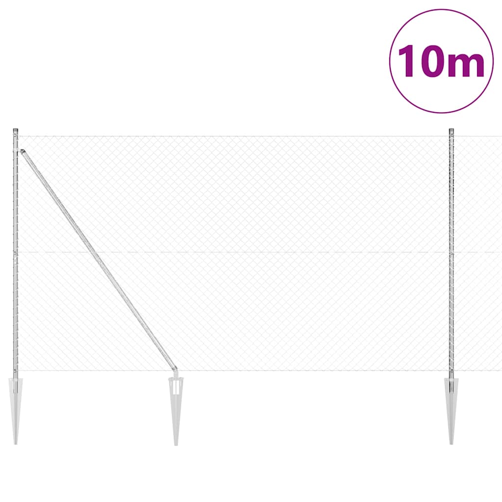 Stup za ogradu Srebrno 10 x 1,6 m (40 x 40 mm mreža) Čelik