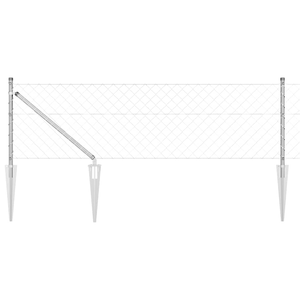 Stup za ogradu Srebrno 10 x 0,8 m (60 x 60 mm mreža) Čelik