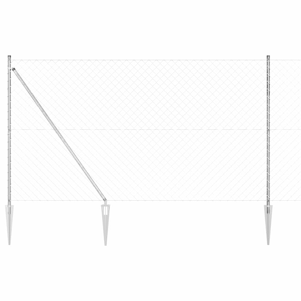 Stup za ogradu Srebrno 10 x 1,5 m (60 x 60 mm mreža) Čelik