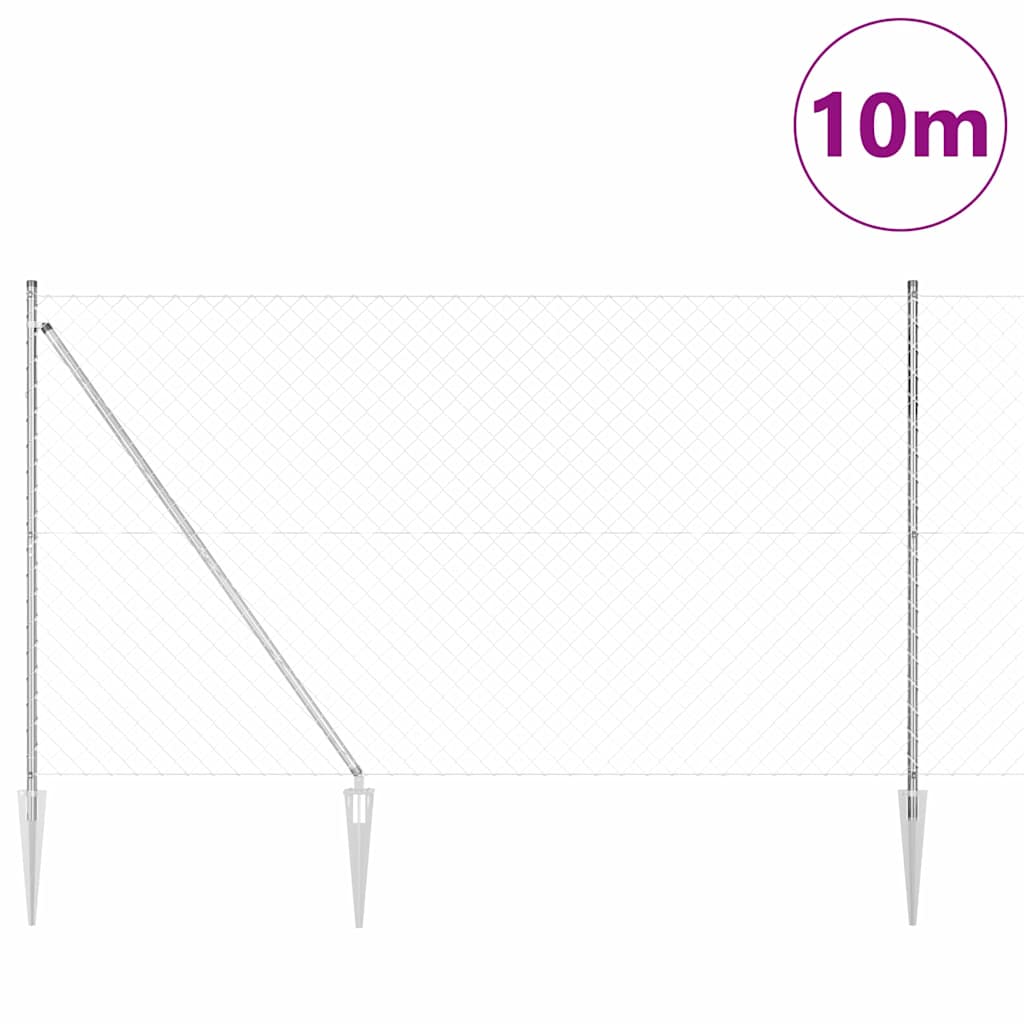 Stup za ogradu Srebrno 10 x 1,5 m (60 x 60 mm mreža) Čelik