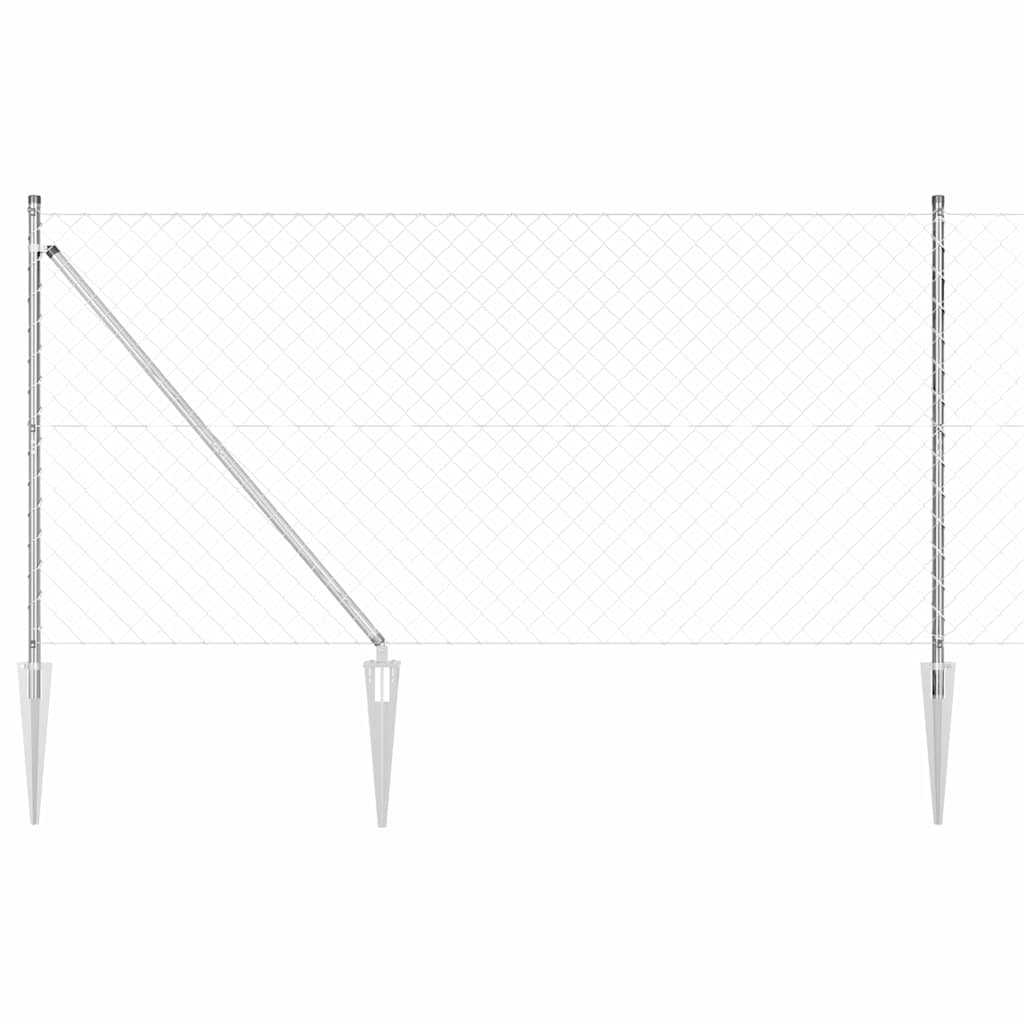 Stup za ogradu Srebrno 25 x 1,2 m (60 x 60 mm mreža) Čelik