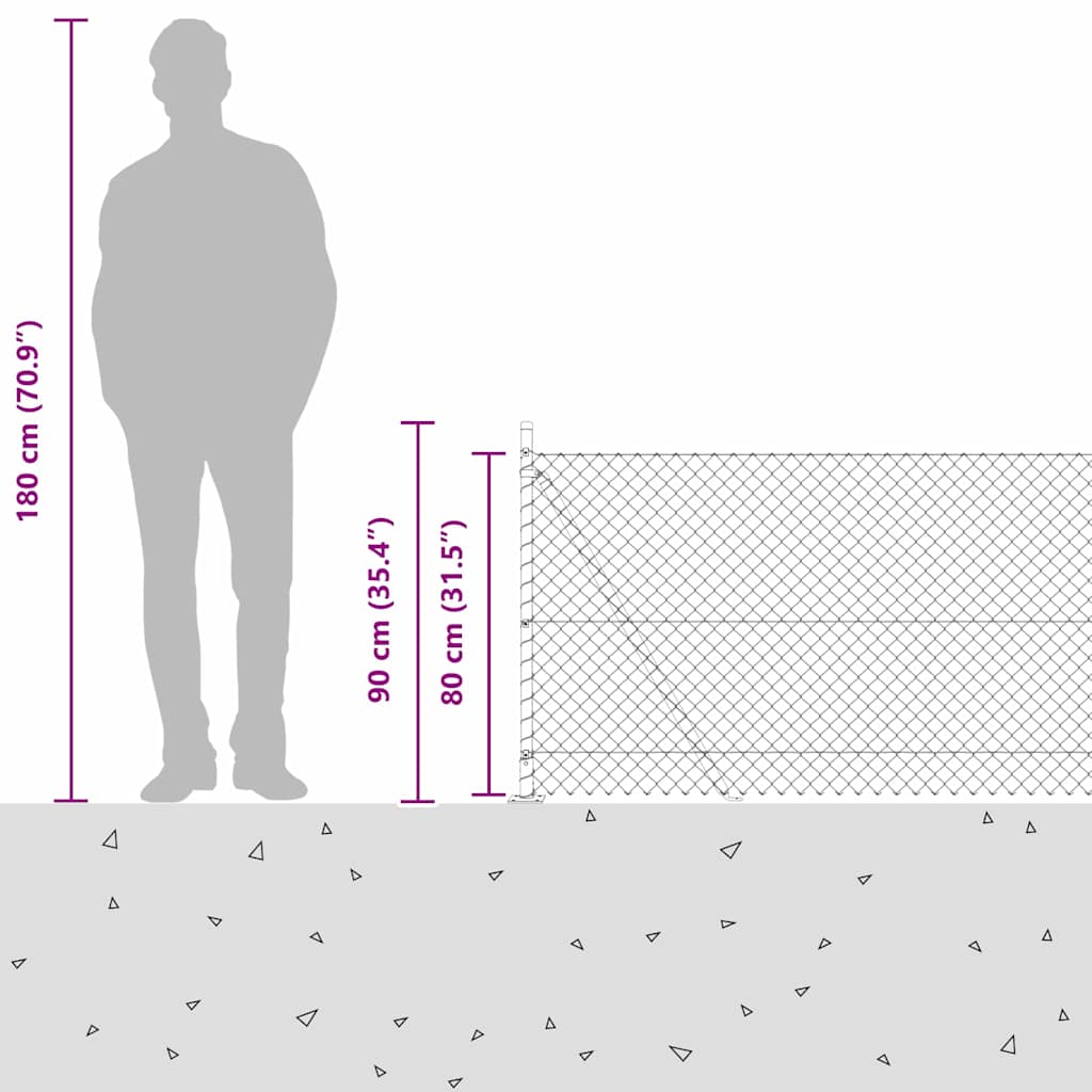 Stup za ogradu Zelena 10 x 0,8 m (mreža 40 x 40 mm) Čelik i PVC