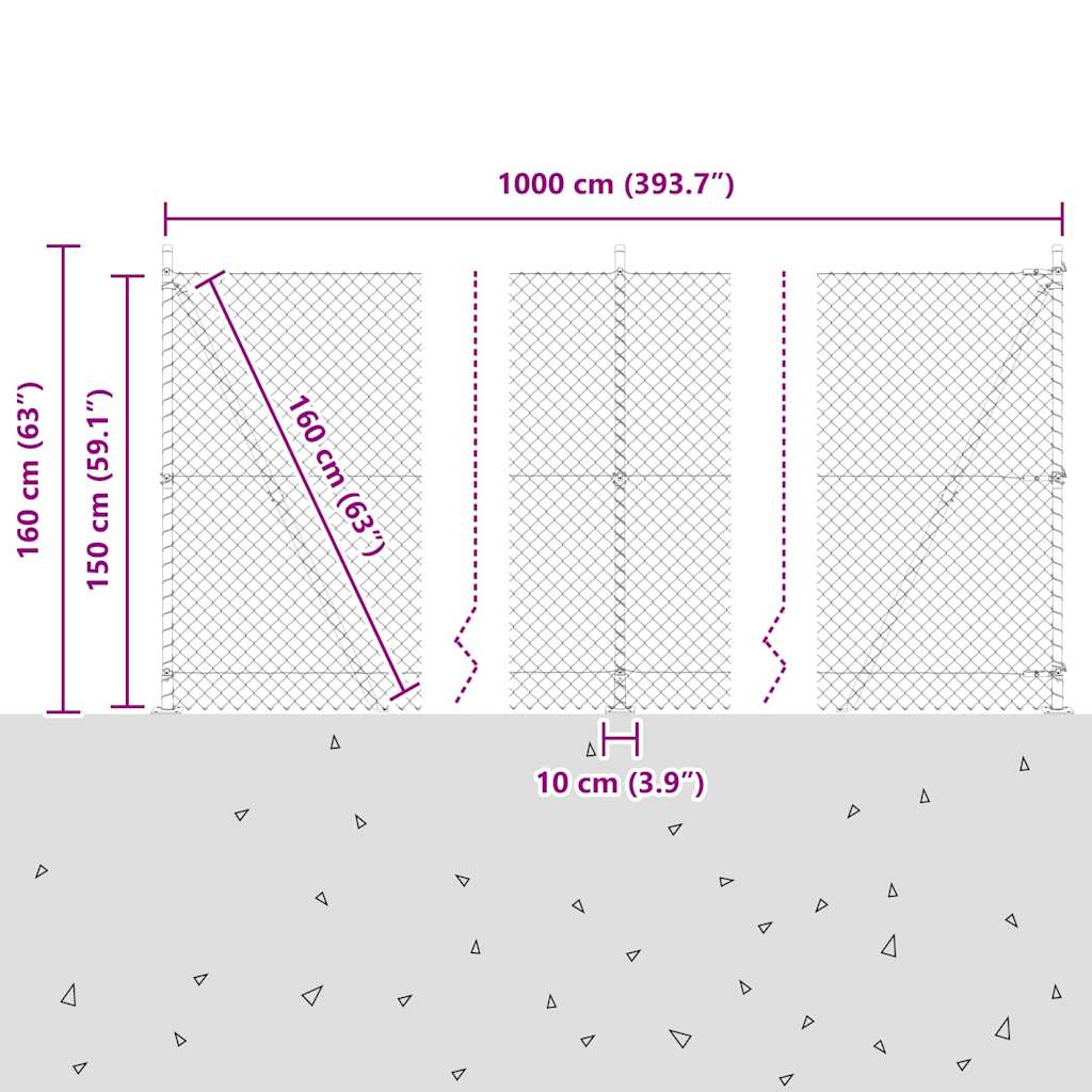 Stup za ogradu Zelena 10 x 1,5 m (40 x 40 mm mreža) Čelik i PVC