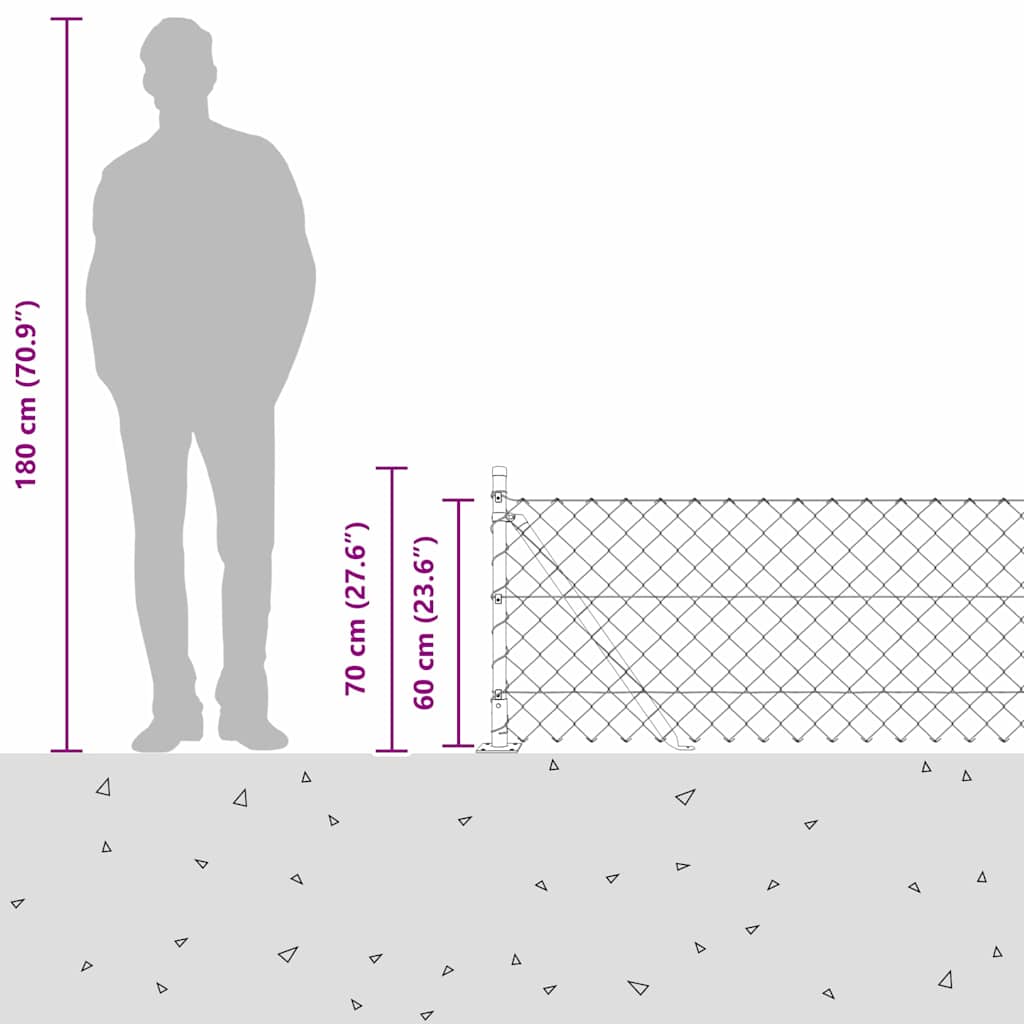 Stup za ogradu Zelena 10 x 0,6 m (60 x 60 mm mreža) Čelik i PVC