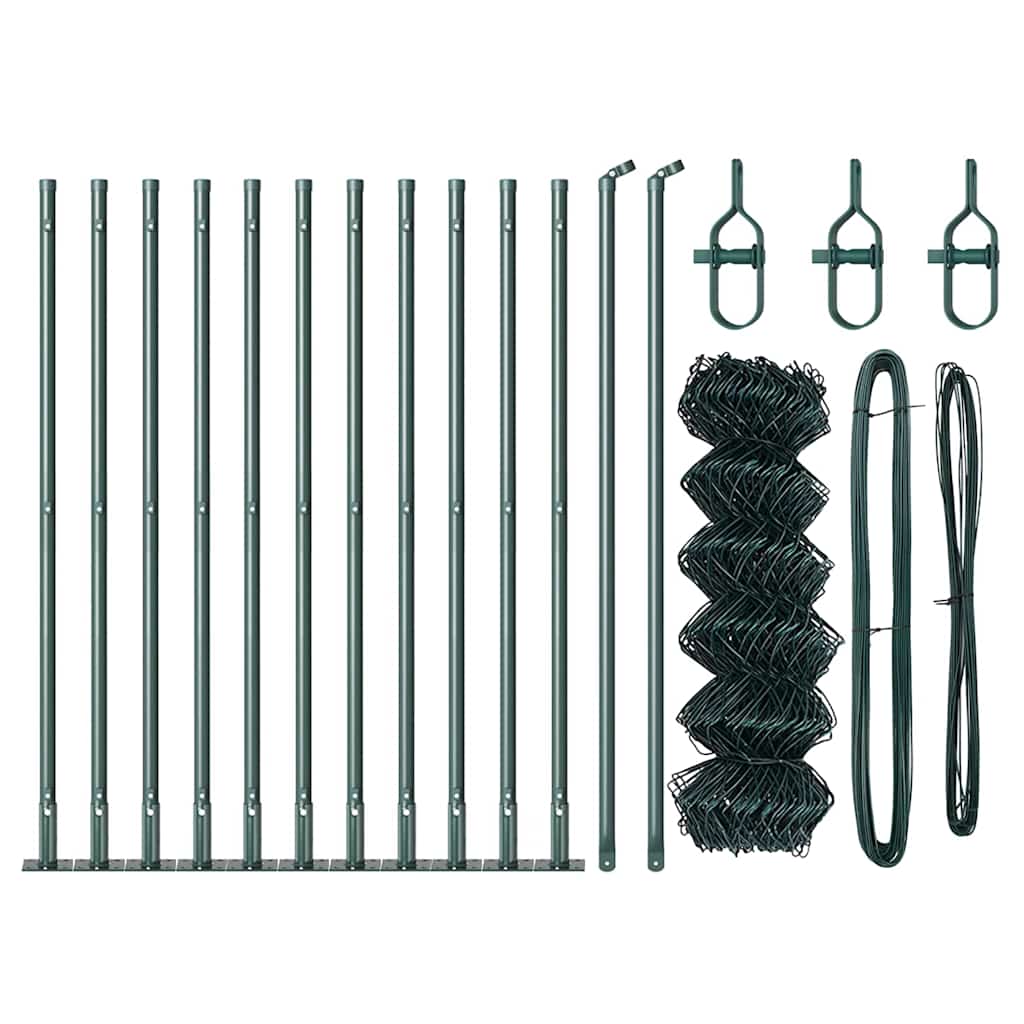 Stup za ogradu Zelena 25 x 0,6 m (40 x 40 mm mreža) Čelik i PVC