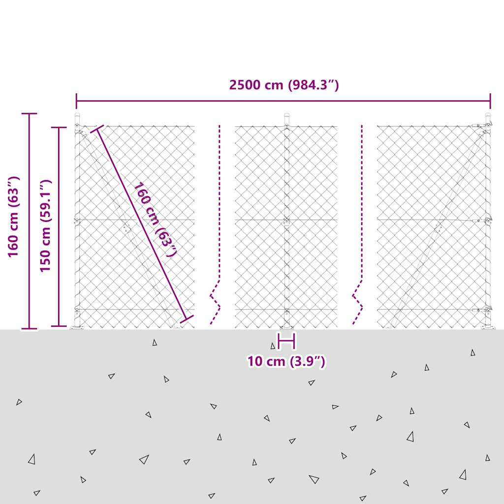 Stup za ogradu Zelena 1,5 x 25 m (60 x 60 mm mreža) Čelik