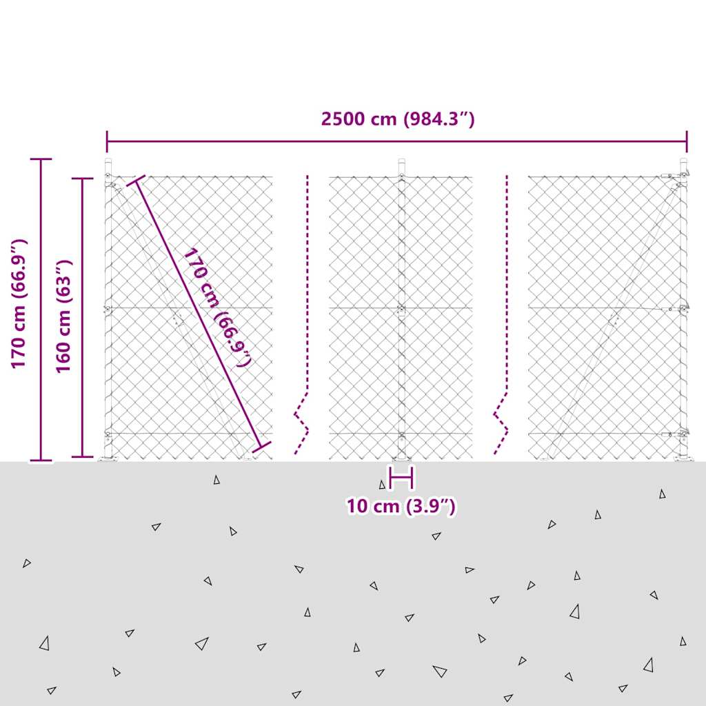 Stup za ogradu Zelena 25 x 1,6 m (60 x 60 mm mreža) Čelik i PVC