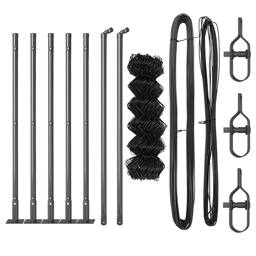 Stup za ogradu Siva 10 x 0,6 m (40 x 40 mm mreža) Čelik i PVC
