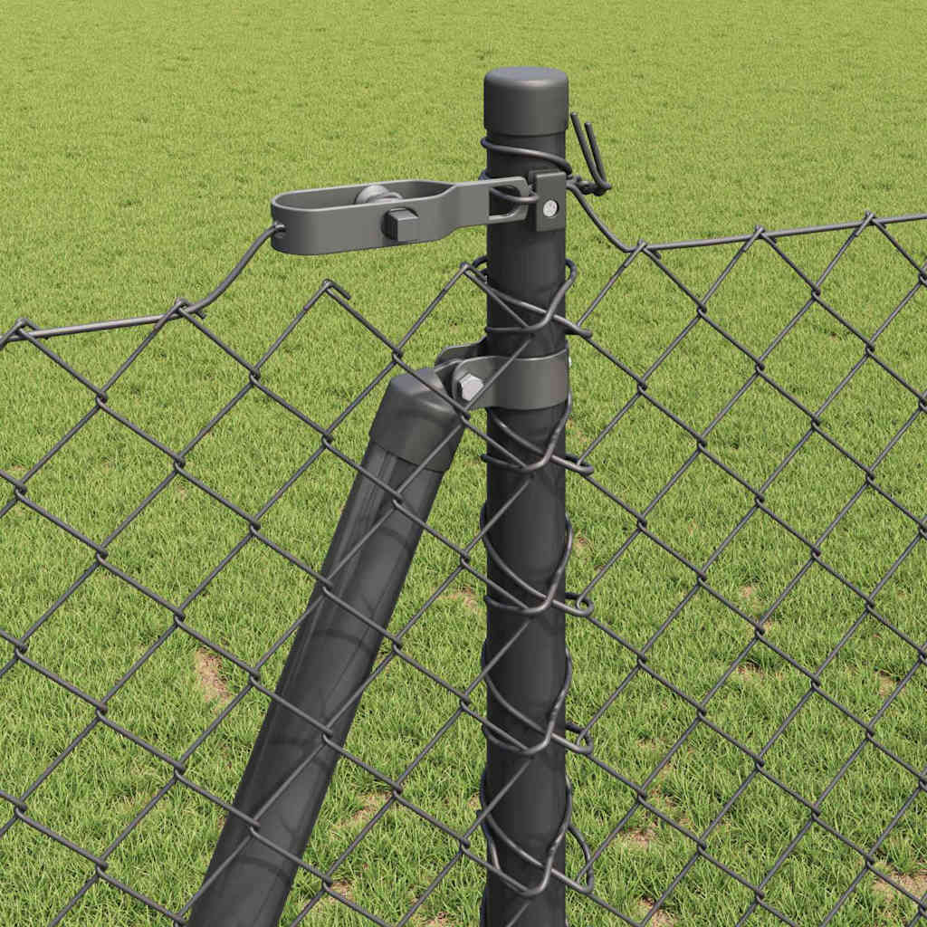 Ograde od lanca s betonskom podlogom 10 x 1,2 m Siva Mreža