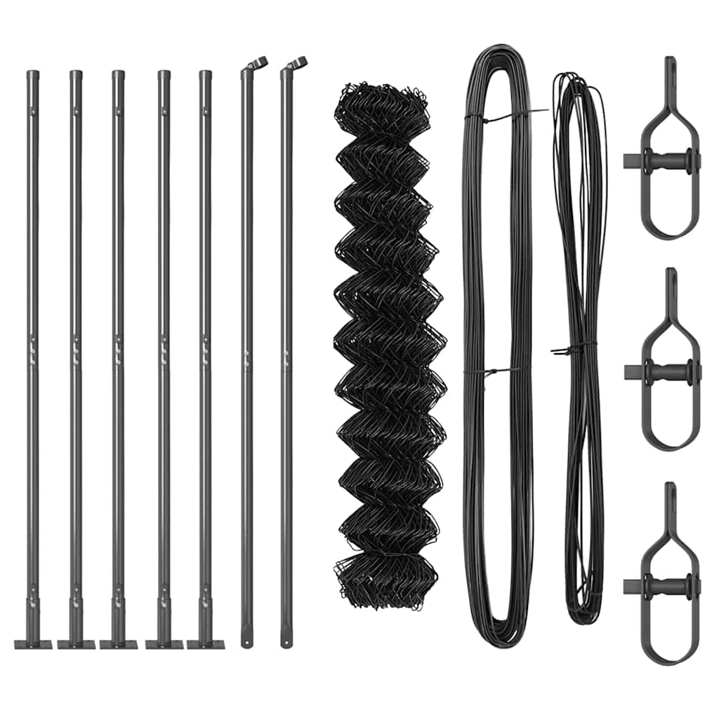 Stup za ogradu Siva 10 x 1,2 m (40 x 40 mm mrežica) Čelik i PVC