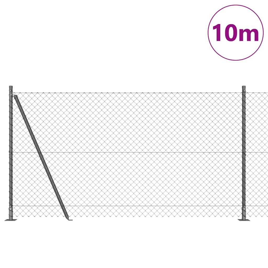 Stup za ogradu Siva 10 x 1,2 m (40 x 40 mm mrežica) Čelik i PVC