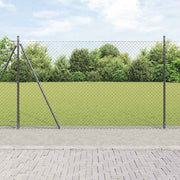 Ograde od lanca s betonskom podlogom 10 x 1,5 m Siva Mreža
