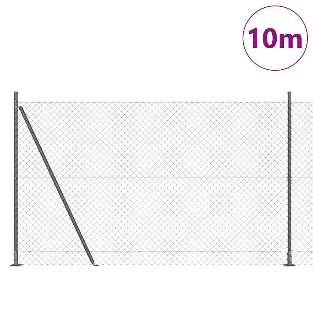 Stup za ogradu Siva 10 x 1,5 m (40 x 40 mm mreža) Čelik i PVC