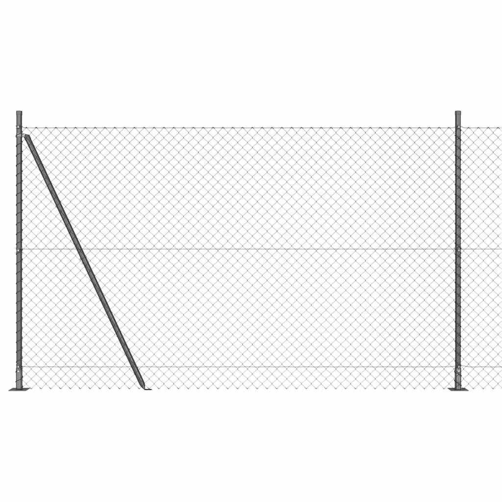 Stup za ogradu Siva 10 x 1,6 m (40 x 40 mm mreža) Čelik i PVC