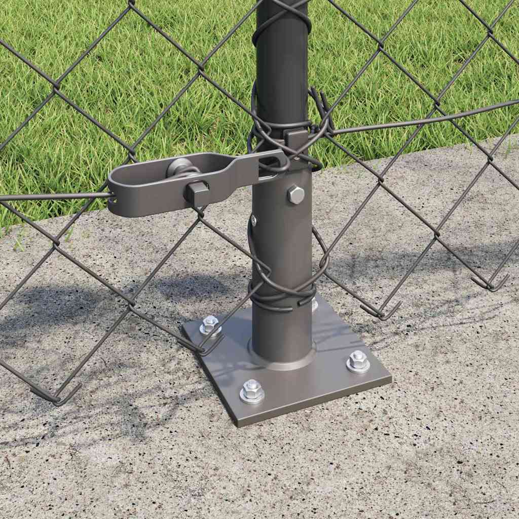 Stup za ogradu Siva 10 x 0,6 m (60 x 60 mm mreža) Čelik i PVC