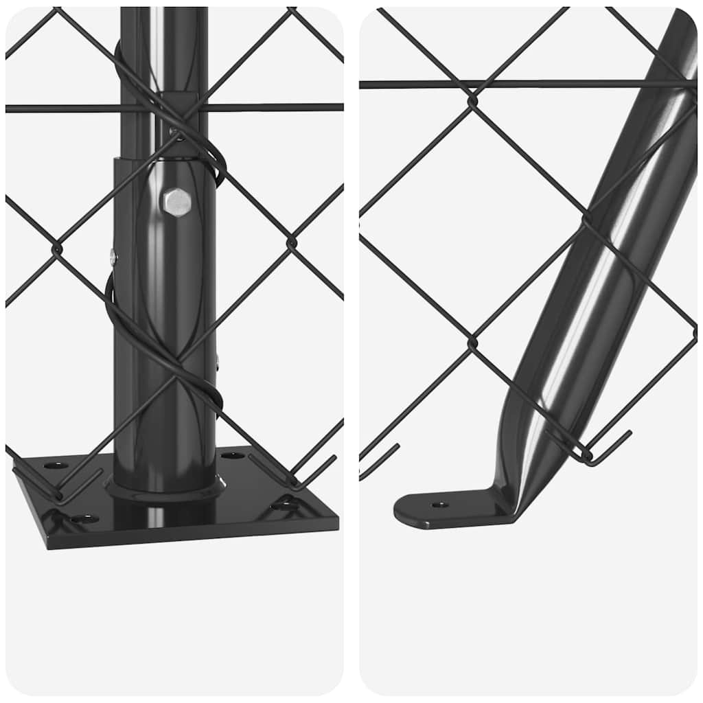 Stup za ogradu Siva 10 x 1,2 m (60 x 60 mm mrežica) Čelik i PVC