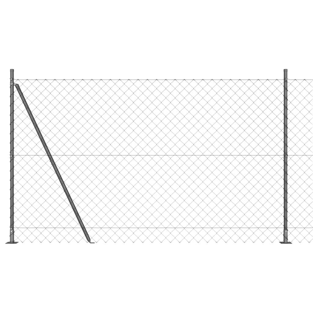 Stup za ogradu Siva 10 x 1,5 m (60 x 60 mm mreža) Čelik i PVC
