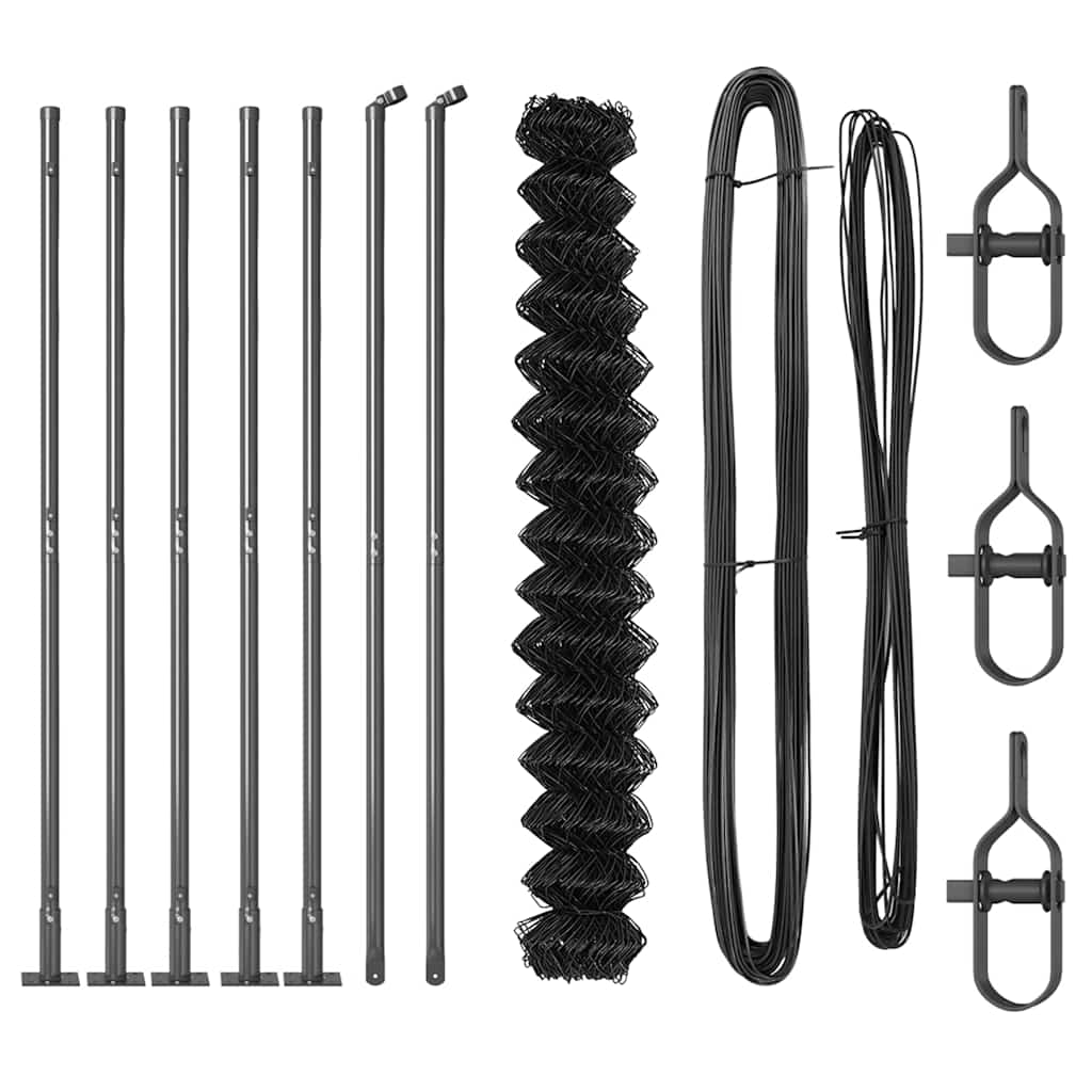 Stup za ogradu Siva 10 x 1,5 m (60 x 60 mm mreža) Čelik i PVC