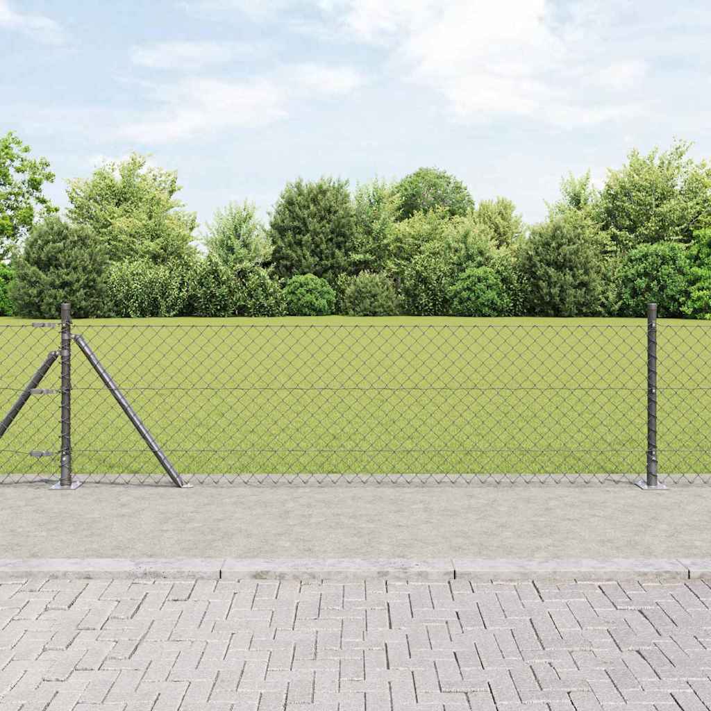 Stup za ogradu Siva 25 x 0,6 m (40 x 40 mm mreža) Čelik i PVC