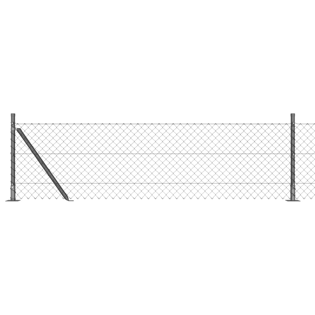 Stup za ogradu Siva 25 x 0,6 m (40 x 40 mm mreža) Čelik i PVC