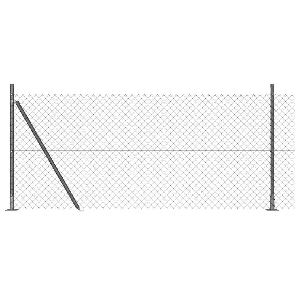 Stup za ogradu Siva 25 x 0,8 m (mreža 40 x 40 mm) Čelik i PVC