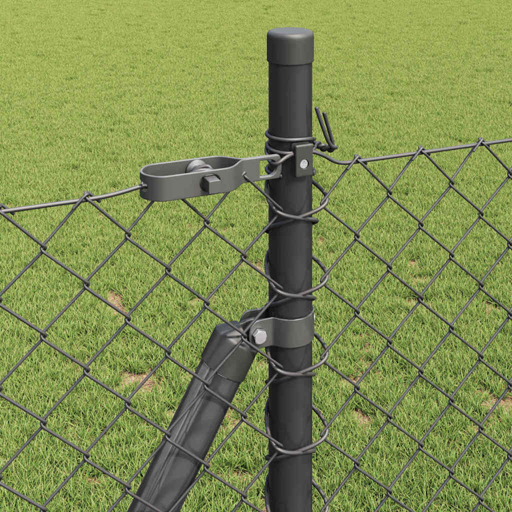 Stup za ogradu Siva 25 x 1 m (mreža 40 x 40 mm) Čelik i PVC